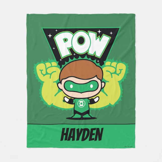 Chibi Green Lantern bilden Riesenfisten Fleecedecke (Vorderseite)
