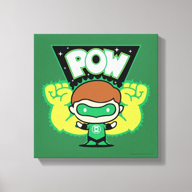 Chibi Green Lantern bilden Riesenfisten Leinwanddruck (Vorderseite)