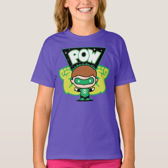 Chibi Green Lantern bilden Riesenfisten T-Shirt (Vorderseite)
