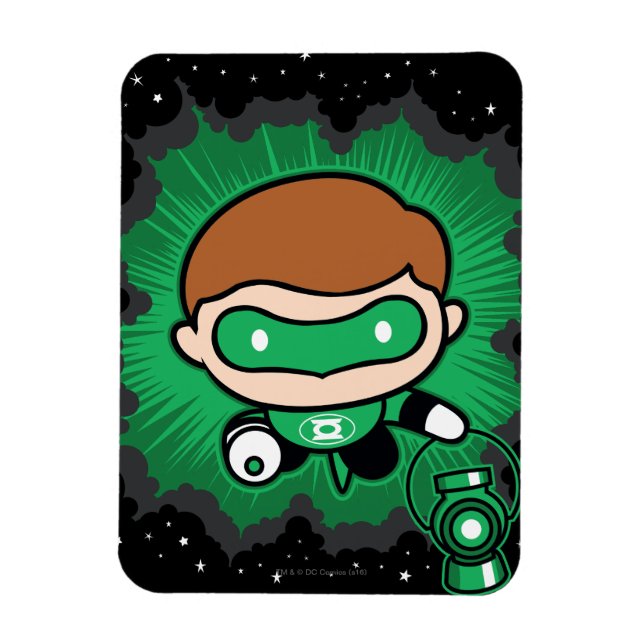 Chibi Green Lantern fliegen durch den Weltraum Magnet (Vertikal)