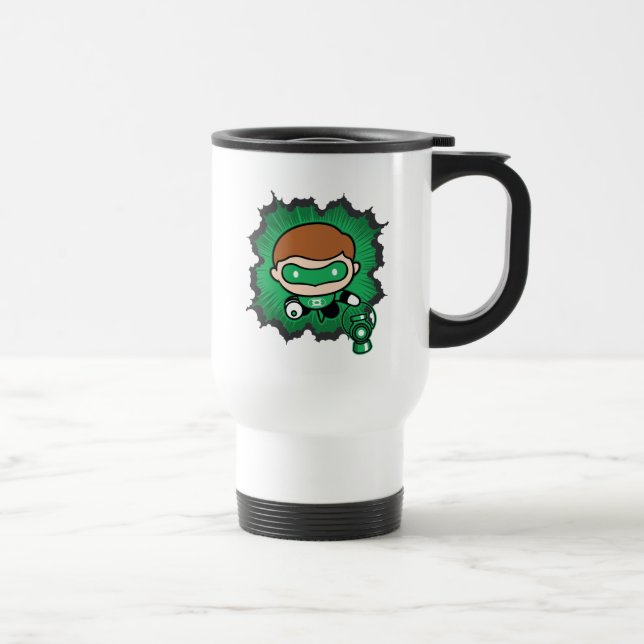Chibi Green Lantern fliegen durch den Weltraum Reisebecher (Rechts)