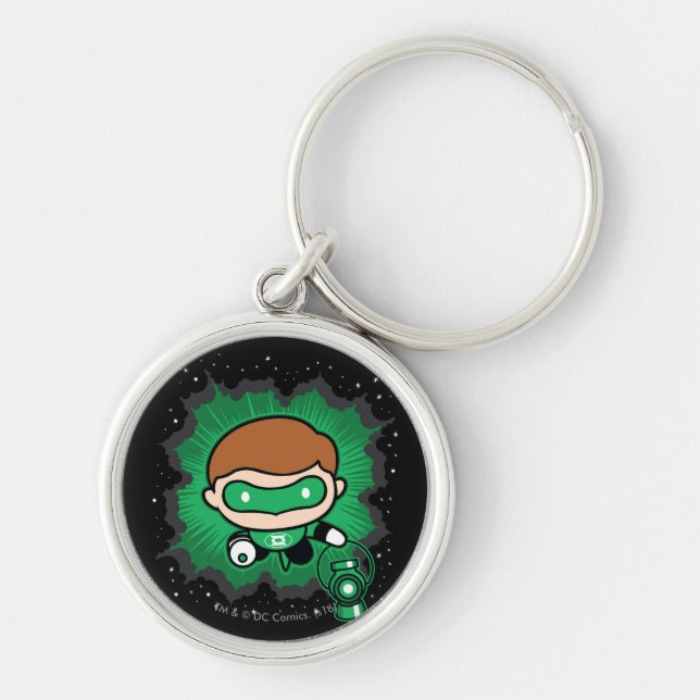 Chibi Green Lantern fliegen durch den Weltraum Schlüsselanhänger (Vorne)