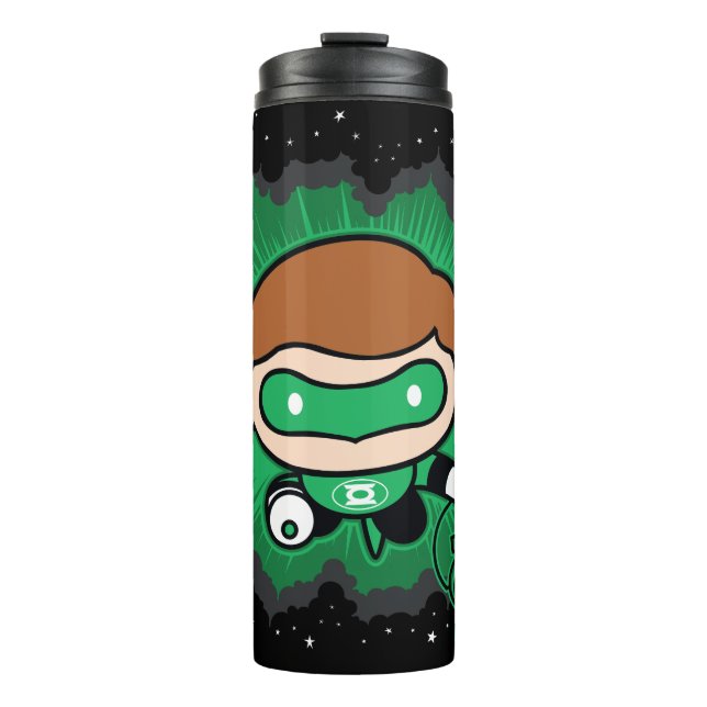 Chibi Green Lantern fliegen durch den Weltraum Thermosbecher (Vorderseite)