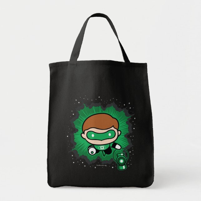 Chibi Green Lantern fliegen durch den Weltraum Tragetasche (Vorne)