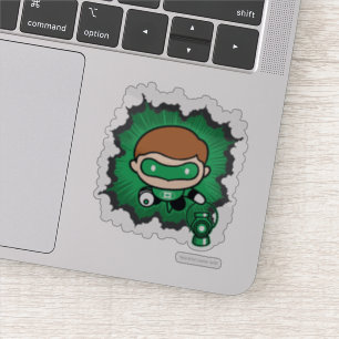 Chibi grüne Laterne, die durch den Raum fliegen Aufkleber
