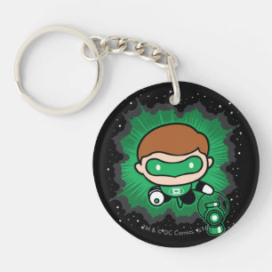 Chibi grüne Laterne, die durch den Raum fliegen Schlüsselanhänger