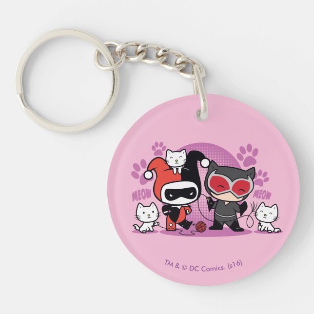 Chibi Harley Quinn & Chibi Catwoman Avec Chats (Devant)