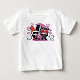 Chibi Harley Quinn & Chibi Catwoman mit Katzen Baby T-shirt