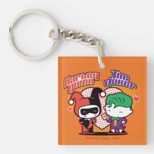 Chibi Harley Quinn & Chibi Joker Herzlich Willkomm Schlüsselanhänger