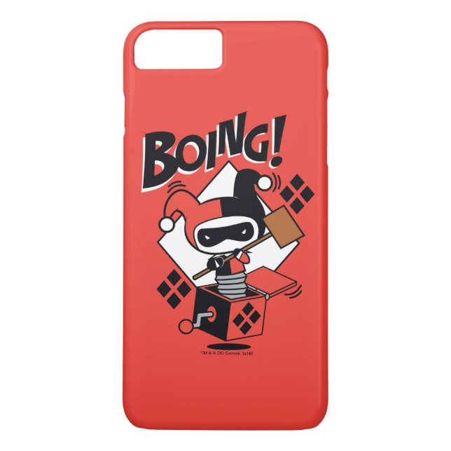 Chibi Harley-Quinn-in-A-Box mit Hammer Case-Mate iPhone Hülle (Rückseite)