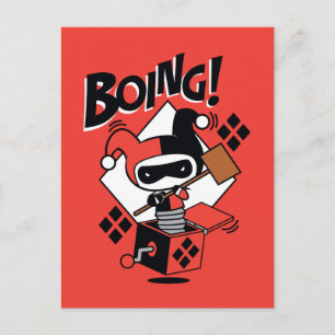 Chibi Harley-Quinn-In-A-Box With Hammer Postkarte