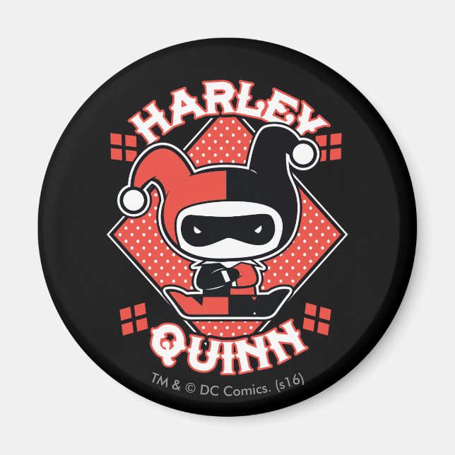 Chibi Harley Quinn macht den Spagat Magnet (Vorne)