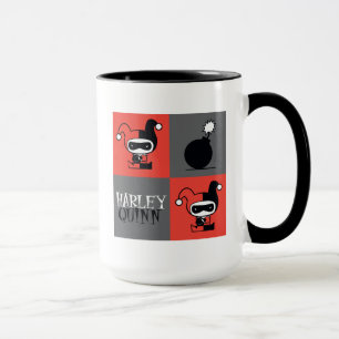 Chibi Harley Quinn Schachbrett Pattern Tasse