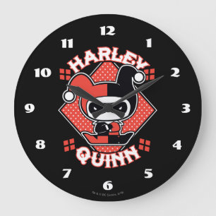 Chibi Harley Quinn Split Große Wanduhr