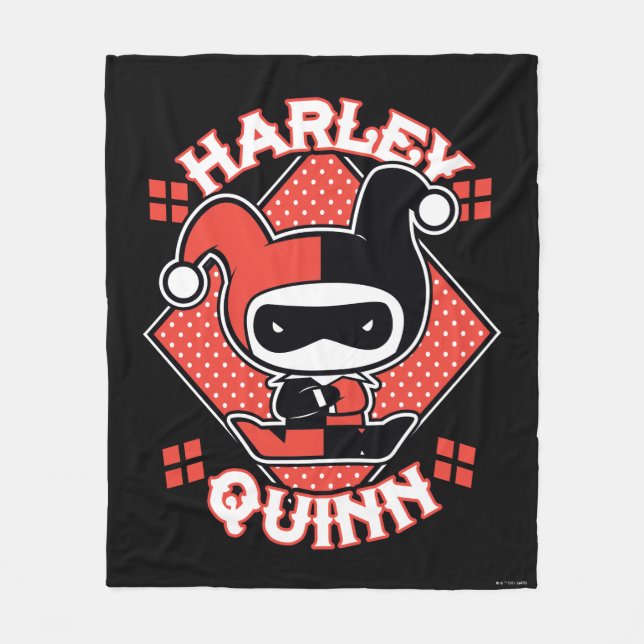 Chibi Harley Quinn Splits Fleecedecke (Vorderseite)