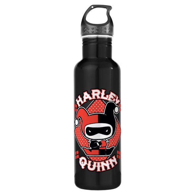 Chibi Harley Quinn Splits Trinkflasche (Vorderseite)
