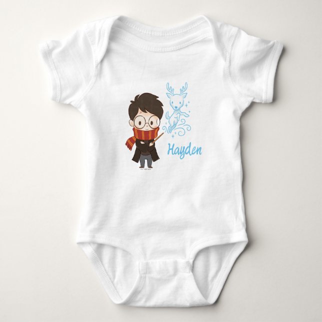 Chibi HARRY POTTER™ Patronus Baby Strampler (Vorderseite)