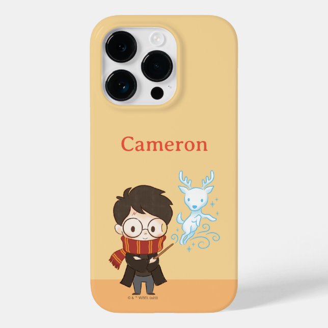 Chibi HARRY POTTER™ Patronus Case-Mate iPhone 14 Pro Hülle (Rückseite)