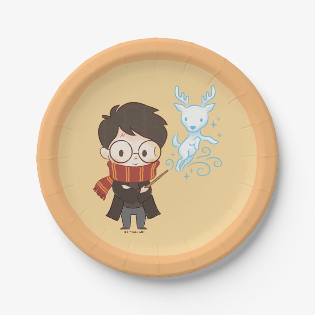 Chibi HARRY POTTER™ Patronus Pappteller (Vorderseite)