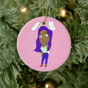 Chibi-Hasenmädchen Keramik Ornament