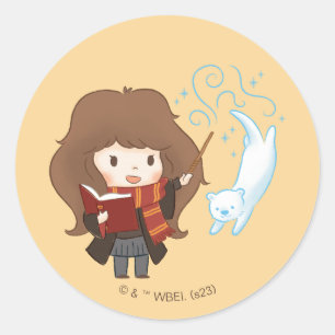 Chibi Hermione Granger Patronus Runder Aufkleber