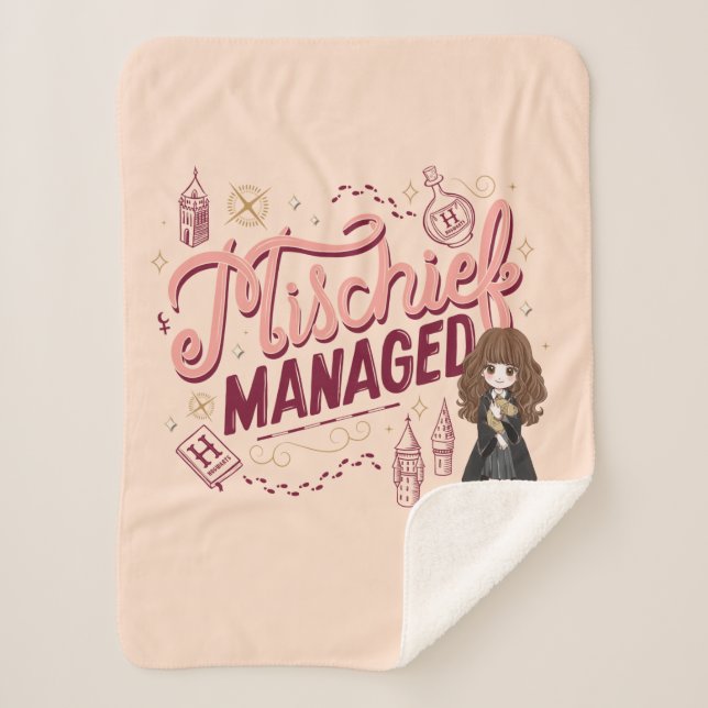 Chibi Hermione "Mischief Managed" Sherpadecke (Vorderseite)