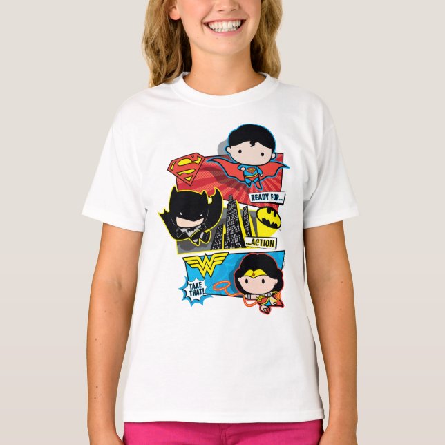 Chibi Heroes bereit zum Handeln! T-Shirt (Vorderseite)