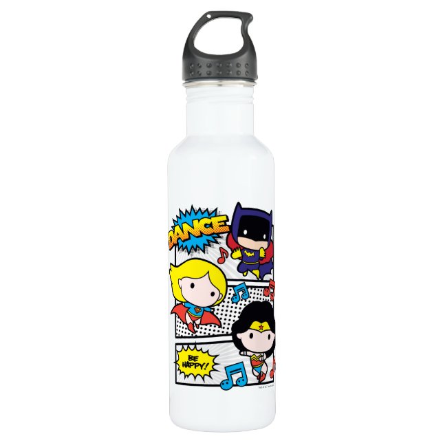 Chibi Heroes Tancing Trinkflasche (Vorderseite)