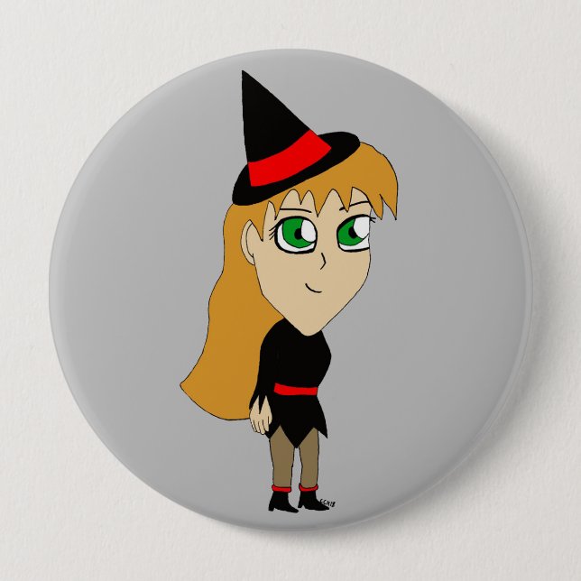 Chibi-Hexe Button (Vorderseite)