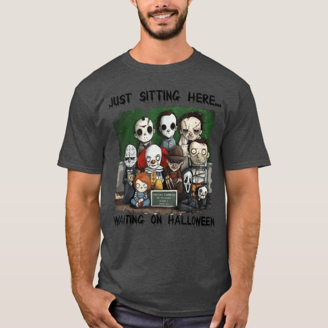Chibi-Horror Warte nur hier zu Hallowee T-Shirt (Vorderseite)