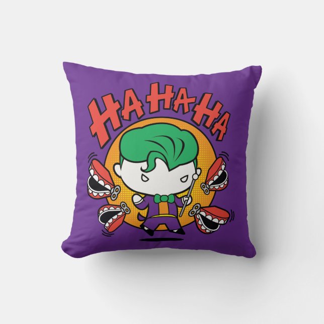Chibi-Joker mit Spielzeugzähnen Kissen (Vorderseite)
