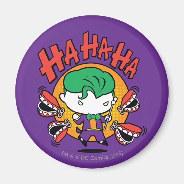 Chibi-Joker mit Spielzeugzähnen Magnet (Vorne)