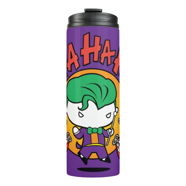 Chibi-Joker mit Spielzeugzähnen Thermosbecher (Vorderseite)