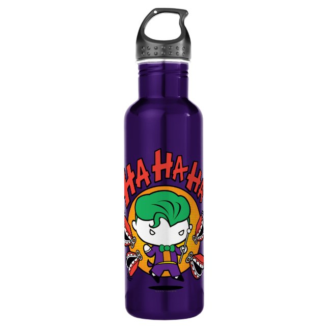 Chibi-Joker mit Spielzeugzähnen Trinkflasche (Vorderseite)