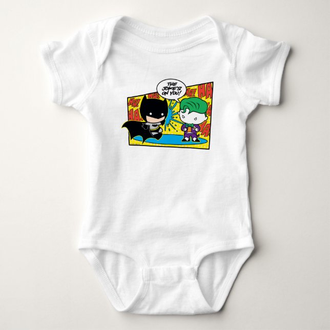 Chibi Joker Pranking Chibi Batman Baby Strampler (Vorderseite)