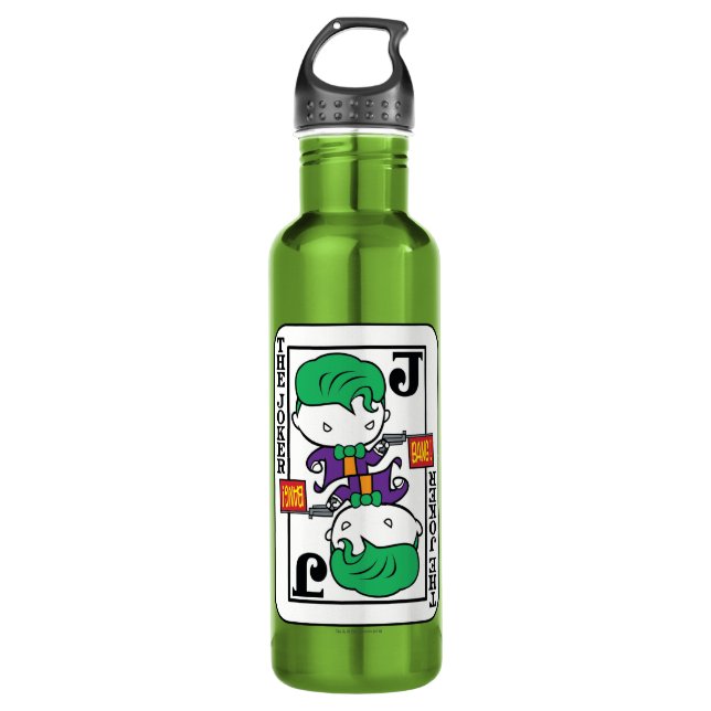 Chibi Joker Spielkarte Edelstahlflasche (Vorderseite)