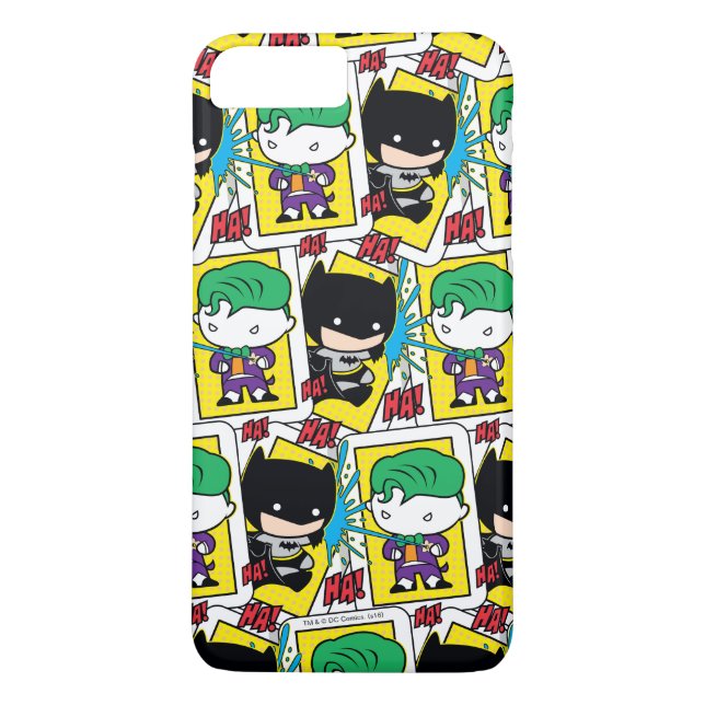 Chibi-Joker und Batman-Kartenmuster Case-Mate iPhone Hülle (Rückseite)