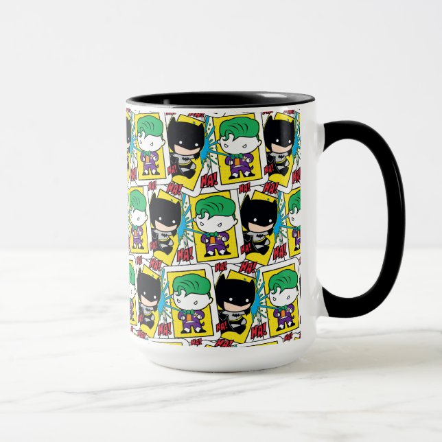 Chibi-Joker und Batman-Kartenmuster Tasse (Rechts)