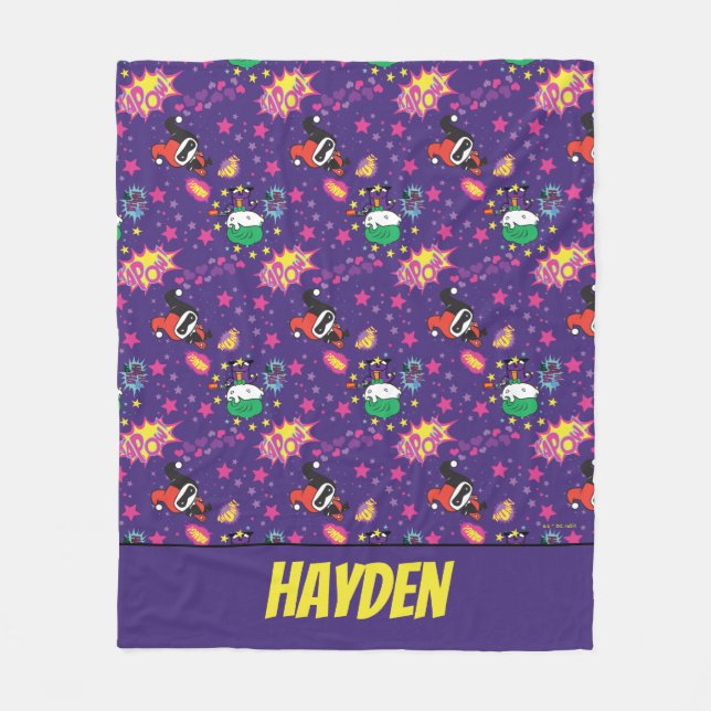 Chibi Joker und Harley Pattern Fleecedecke (Vorderseite)