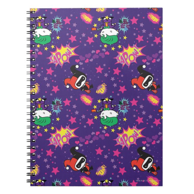 Chibi Joker und Harley Pattern Notizblock (Vorderseite)