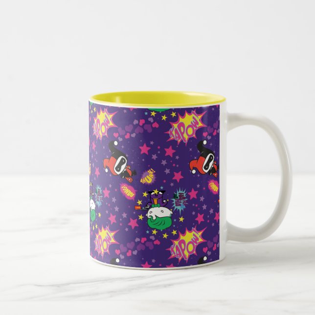 Chibi Joker und Harley Pattern Zweifarbige Tasse (Rechts)