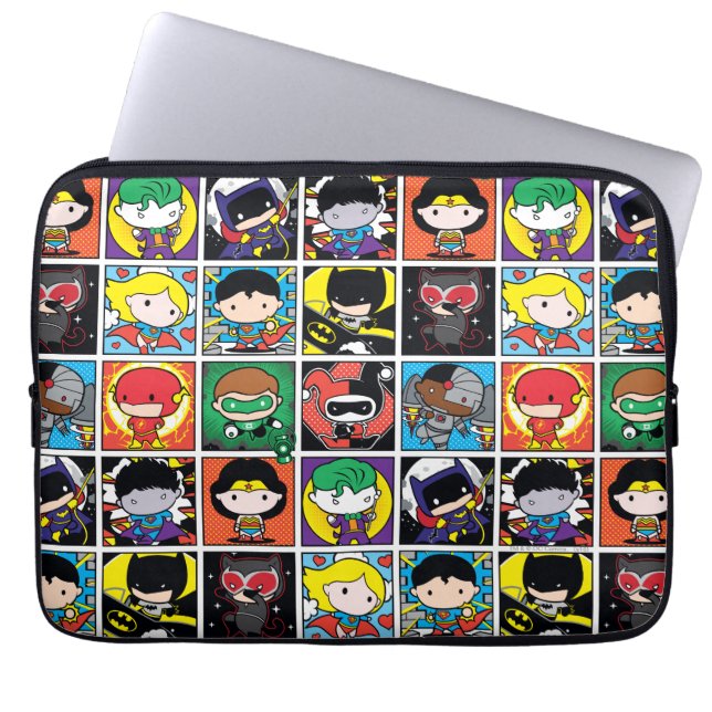 Chibi Justice League Character Pattern Laptopschutzhülle (Vorderseite)