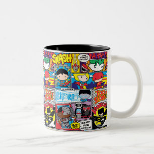 Chibi Justice League Comic Book Pattern Zweifarbige Tasse