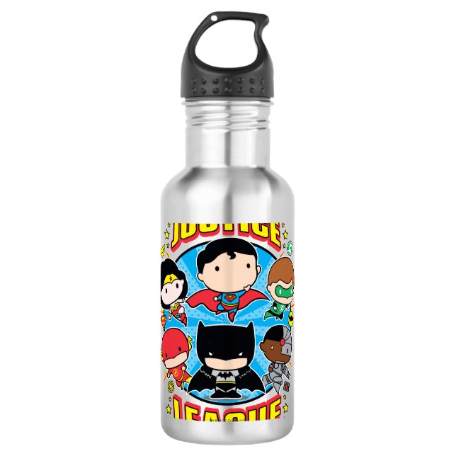 Chibi Justice League Group Trinkflasche (Vorderseite)