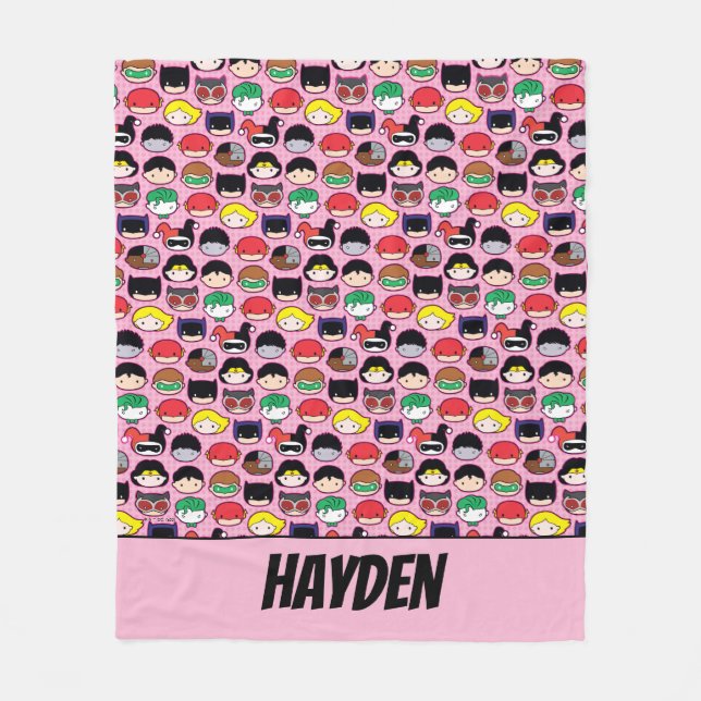 Chibi Justice League Head Pattern Fleecedecke (Vorderseite)