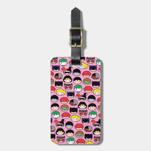 Chibi Justice League Leader Pattern Gepäckanhänger (Vorderseite vertikal)