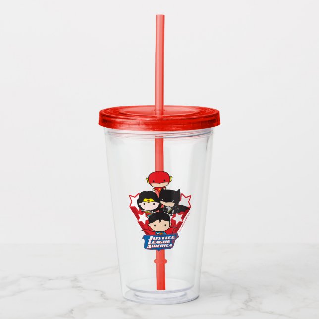 Chibi Justice League of America Stars 2 Acryltrinkbecher (Vorderseite)