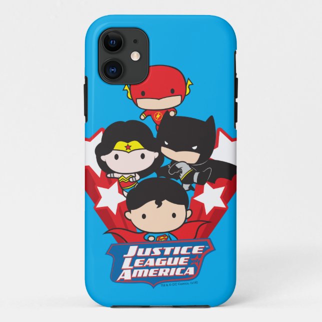 Chibi Justice League of America Stars Case-Mate iPhone Hülle (Rückseite)