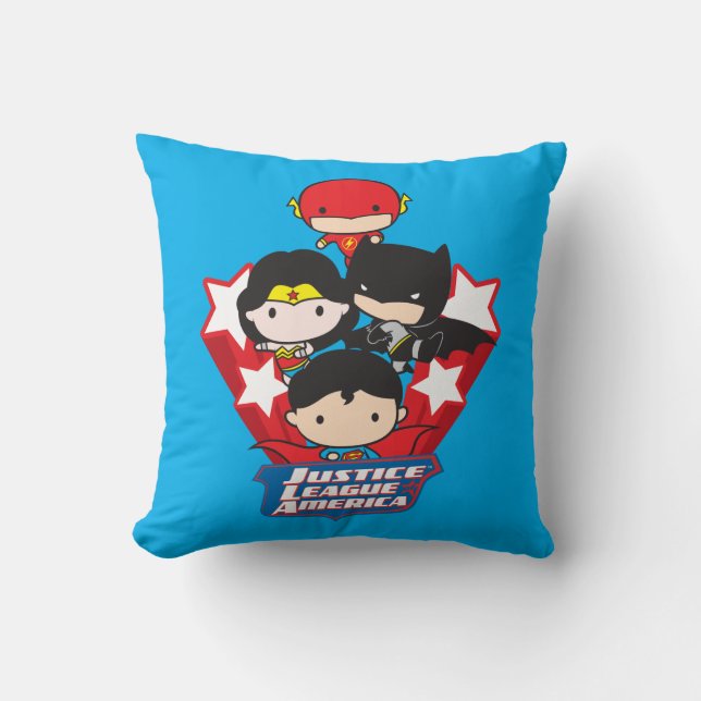 Chibi Justice League of America Stars Kissen (Vorderseite)