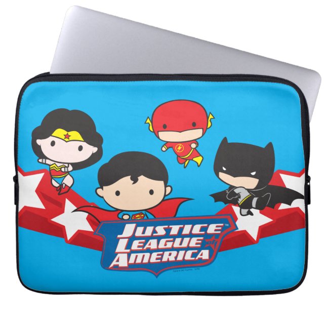 Chibi Justice League of America Stars Laptopschutzhülle (Vorderseite)